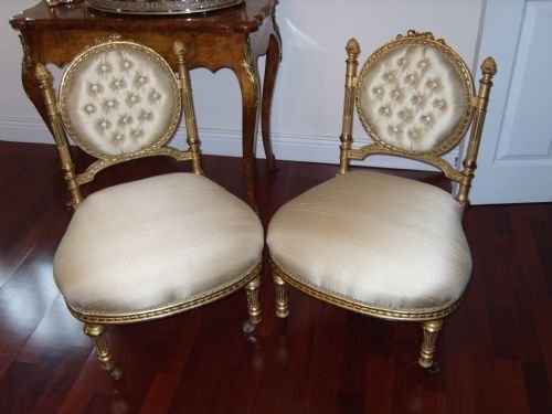 Pair of Gilt Nursing Chairs